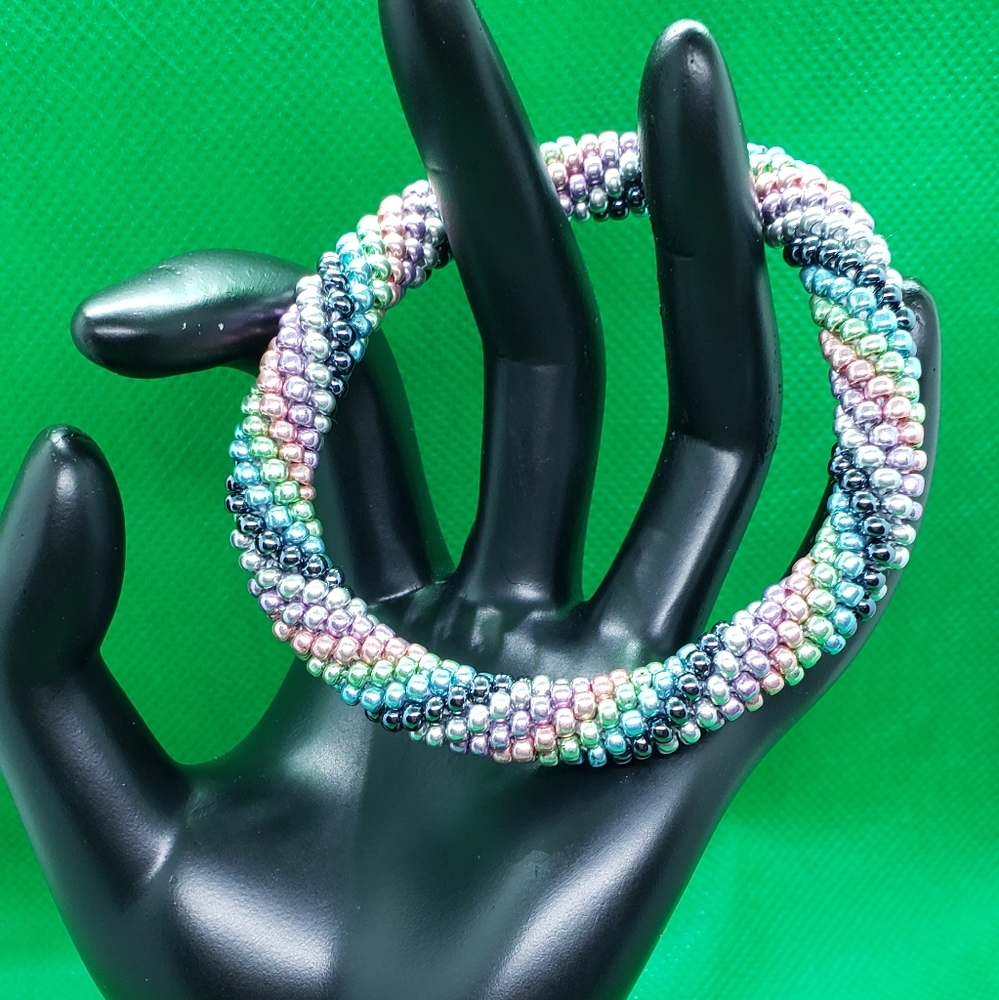 Beaded Crochet Bangle / Bracelet